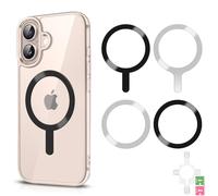 Wanme 4 Pièces Anneaux Métalliques Compatible avec MagSafe Anneau Autocollant Adhésif 3M Épaisseur 0,65mm Accessoire pour Charge Magnétique Support Téléphone Voiture (Pack 3)