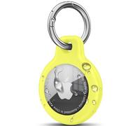 Wanme Airtag Porte Clé, Étuis pour Apple AirTag Coque, Protection Résistante à Scratch, Couvercle étanche, Maisons AirTag avec Couvercle Avant (Jaune)