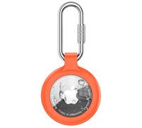 Wanme Airtag Porte Clé IP67 étanche avec Mousqueton et Couvercle [Étanche] [Antichoc] Porte-Clés AirTag en TPU, Adapté aux Enfants, Animaux de Compagnie, Sacs à Dos, Clés et Valises (Orange)