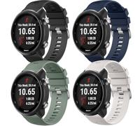 Wanme Bracelet Compatible avec Garmin Vivoactive 3 5 6/Forerunner 245/Forerunner 645, 20mm Silicone Bracelet de Rechange pour Garmin Venu/Venu Sq/Venu 2 Plus, Noir/Olive Vert/Starlight/Midnight Blue