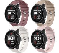 Wanme Bracelet Compatible avec Garmin Vivoactive 3 5 6/Forerunner 245/Forerunner 645, 20mm Silicone Bracelet de Rechange pour Garmin Venu/Venu Sq/Venu 2 Plus, Thé à Lait/Violet Fumé/Starlight/Rose