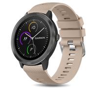 Wanme Bracelet Compatible avec Garmin Vivoactive 3 5 6/Forerunner 245/Forerunner 645, 20mm Silicone Bracelet de Rechange pour Garmin Venu/Venu Sq/Venu 2 Plus/Vivomove HR, Thé à Lait