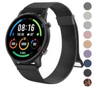 Wanme Bracelet pour Xiaomi Mi Watch/Watch S1/S1 Active/Color Sport, 22 mm, en acier inoxydable, avec bracelet de rechange magnétique, réglable, noir