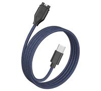 Wanme Chargeur Compatible avec Garmin Vivoactive 5 4 3 3S 4S, Garmin Vivomove 3/ 3S/ Luxe/Style, 100cm Câble de Nylon (Bleu, USB_C)