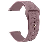 Wanme Gravé Floral Bracelets de Montre 20mm 22mm, Bracelets en Silicone Imperméables, Bracelet de Remplacement Réglable à Dégagement Rapide pour Homme Femme