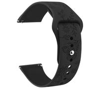 Wanme Gravé Floral Bracelets de Montre 20mm 22mm, Bracelets en Silicone Imperméables, Bracelet de Remplacement Réglable à Dégagement Rapide pour Homme Femme