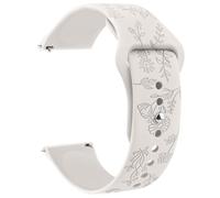 Wanme Gravé Floral Bracelets de Montre 20mm 22mm, Bracelets en Silicone Imperméables, Bracelet de Remplacement Réglable à Dégagement Rapide pour Homme Femme
