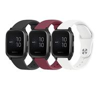 Wanme Lot de 3 bracelets de rechange en silicone souple pour montre intelligente Garmin Vivomove Sport, Vivoactive 3 Music, Forerunner 645/245 Music (noir + rouge vin + blanc)