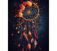 WANMIU Peinture Par Numero pour Adulte und Enfant Attrape-rêves en forme de fleur Débutants Kit de Bricolage Peinture à l'huile sur Toile avec Acrylique et Pinceaux 40 x 50cm (sans Cadre)