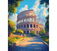 WANMIU Peinture Par Numero pour Adulte und Enfant Le Colisée à Rome Débutants Kit de Bricolage Peinture à l'huile sur Toile avec Acrylique et Pinceaux 40 x 50cm (sans Cadre)