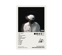 WANMLY Poster de Partynextdoor Two imprimé sur toile, signé, couverture d’un album de musique, décoration sans cadre, 40 x 60 cm