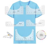 Wanmu Guide de règle pour t-shirt en vinyle - Outil d'alignement pour presse à chaud, outil de mesure de chemise, presse à chaud, accessoires et fournitures de couture