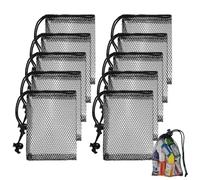 Wanmu Lot de 10 petits sacs en maille avec cordon de serrage, 15,2 x 10,2 cm, mini sacs en filet en nylon avec cordons de serrage, petit sac de sport en maille pour football, balles de golf