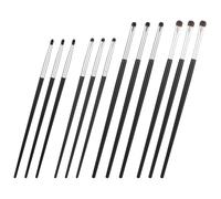 Wanmu Lot de 12 mini pinceaux de maquillage pour eyeliner, poils de poney naturels et doux, pinceau estompeur pour gel, liquide, crème anti-cernes (noir)