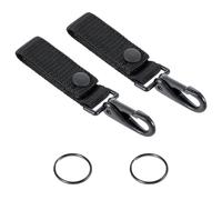 Wanmu Lot de 2 porte-clés robustes avec sangle MOLLE en nylon et mousqueton en métal pour gilet tactique, accessoires de forces de l'ordre, équipement militaire de police, Noir