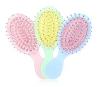 Wanmu Lot de 3 brosses à cheveux sans traction brosse démêlante mini brosse à cheveux de voyage brosse démêlante pour cheveux secs brosse démêlante humide pour femmes cheveux raides bouclés et épais
