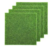 Wanmu Lot de 4 fausses herbes décoratives pour travaux manuels, 15,2 x 15,2 cm, accessoires de gazon artificiel pour maison de poupée, projets de décoration, jardin miniature, fournitures de diorama