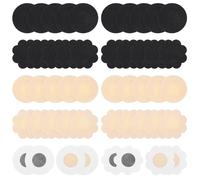 Wanmu Lot de 40 coussinets de tétons jetables invisibles, ronds et fleurs, autocollants pour , cache-tétons, autocollants ultra fins pour femmes, noir, couleur chair