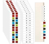 Wanmu Lot de 468 onglets adhésifs multicolores de A à Z - Onglets de l'alphabet de A à Z - Onglets permanents colorés et transparents pour ordinateur portable, manuel, dictionnaire, 18 feuilles