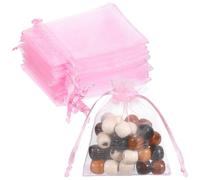 Wanmu Lot de 60 petites pochettes en organza rose de 7 x 9 cm avec cordon de serrage pour dragées et bijoux, maquillage pour anniversaire, fête d'anniversaire, mariage, festival de Noël (7 x 10 cm)