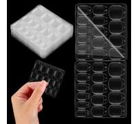 Wanmu Lot de 600 / 40 feuilles d'autocollants pour ongles, 15 tailles, pastilles adhésives double face en gelée, languettes adhésives transparentes à presser pour accessoires de salon de manucure à la