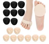 Wanmu Lot de 8 paires de coussinets antidérapants pour avant-pied, coussinets métatarsiens réutilisables, invisibles pour talons hauts, chaussettes sans orteils, pour prévention de la douleur, soutien