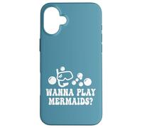 Wanna Play Mermaids? Lunettes de Natation Amusantes avec Tuba Bulles Coque pour iPhone 16 Plus