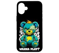 Wanna Play Ours en Peluche Effrayant Motif Street Art Coque pour iPhone 16 Plus