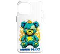 Wanna Play Ours en Peluche Effrayant Motif Street Art Coque pour iPhone 16 Pro Max