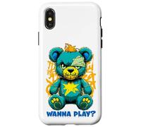 Wanna Play Ours en Peluche Effrayant Motif Street Art Coque pour iPhone X/XS