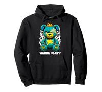 Wanna Play Ours en Peluche Effrayant Motif Street Art Sweat à Capuche