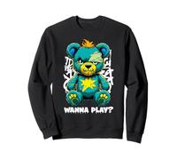 Wanna Play Ours en Peluche Effrayant Motif Street Art Sweatshirt