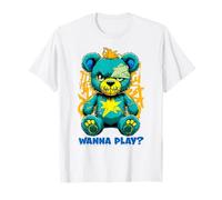 Wanna Play Ours en Peluche Effrayant Motif Street Art T-Shirt