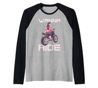 Wanna Ride Moto Girl Anime Manche Raglan