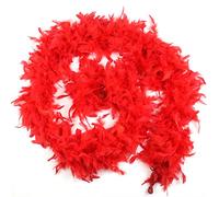 wanruida Chandelle Boa de plumes de dinde rouges de 1,8 m 90 g pour danse, mariage, artisanat, fête, déguisement, décoration d'Halloween