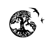 Wansiman Arbre De Vie en DéCoration Murale,Arbre De Vie Silhouette,DéCoration Murale Ronde MéTal Forme d'arbre,Pas Facile De Tomber,Convient pour Un Montage Mural
