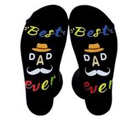 Wansruee Chaussettes « Best Dad Mum Ever » - Cadeau de fête des pères pour la fête des mères de la part de sa fille et de son fils, cadeaux amusants pour la famille avec motif sincère, Black Dad