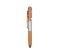 WANSUPYIN 2024 4 en 1 Stylo à bille multifonction en plastique orange avec lumière LED, stylet tactile capacitif pliable, support de téléphone, compatible avec tablette, smartphone
