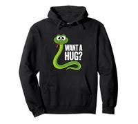 Want a Hug Snake - Drôle de Serpent de Dessin animé pour Amoureux des Reptiles Sweat à Capuche