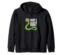 Want a Hug Snake - Drôle de Serpent de Dessin animé pour Amoureux des Reptiles Sweat à Capuche