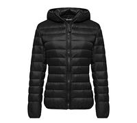 Wantdo Doudoune Femme Manteau Matelassé à Capuche Léger Compressible Veste | Compactable,à Capuche,Imperméable,Coupe-Vent,Zipper Pockets,Ultra léger,Multipoches,Pour l'automne et l'hiver,Neige,Quotidien