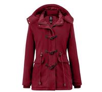 Wantdo Femme Doublure Polaire Manteau Chaud en Coton à Capuche Hiver Parka | Coupe Coupe-Vent,Capuche Amovible,Isolante,Doudoune Matelassée Femme,Coupe Ajustée,Taille Réglable,Longueur Mi-Longue