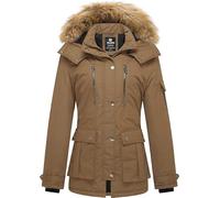 Wantdo Femme Manteau Hiver Chaud Veste Epaisse Manteau à Capuche en Fausse Fourrure Blouson Hiver Chaud Parka Hiver Chaude Multi-Poche Marron Kaki S