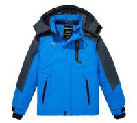 Wantdo Garçon Veste de Ski Imperméable d'hiver Chaud Parka Bleu 116-122