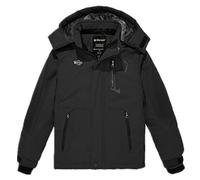 Wantdo Garçon Veste de Ski Imperméable d'hiver Chaud Parka Noir 140-146