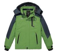 Wantdo Garçon Veste de Ski Imperméable d'hiver Chaud Parka Vert 152-158