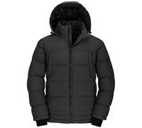 Wantdo Homme Veste à Capuche en Coton Classique Veste Coupe-Vent Extérieure Parka d'hiver Veste Chaude Doublée en Polaire Manteau Décontracté Style Militaire Gris S