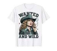 Wanted and Wild Cowgirl Smoking T-Shirt
