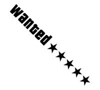 Wanted Autocollants de voiture - Autocollants réfléchissants en vinyle imperméables, kit de décoration de voiture, accessoires de voiture amusants, étiquettes design 5 étoiles | avec forte adhérence