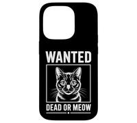 Wanted Dead Or Meow Lettre en Forme de Chat Coque pour iPhone 14 Pro